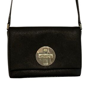 Kate‎ Spade NY Black SAFFIANO Leather cross Bag with Gold Accents